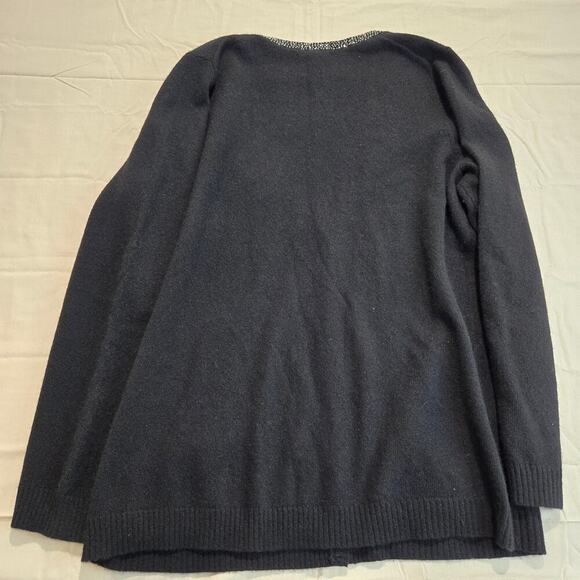 Talbots Lambswool Angora Black V-neck Cardigan Sweater Sz PL Classic - Picture 8 of 12